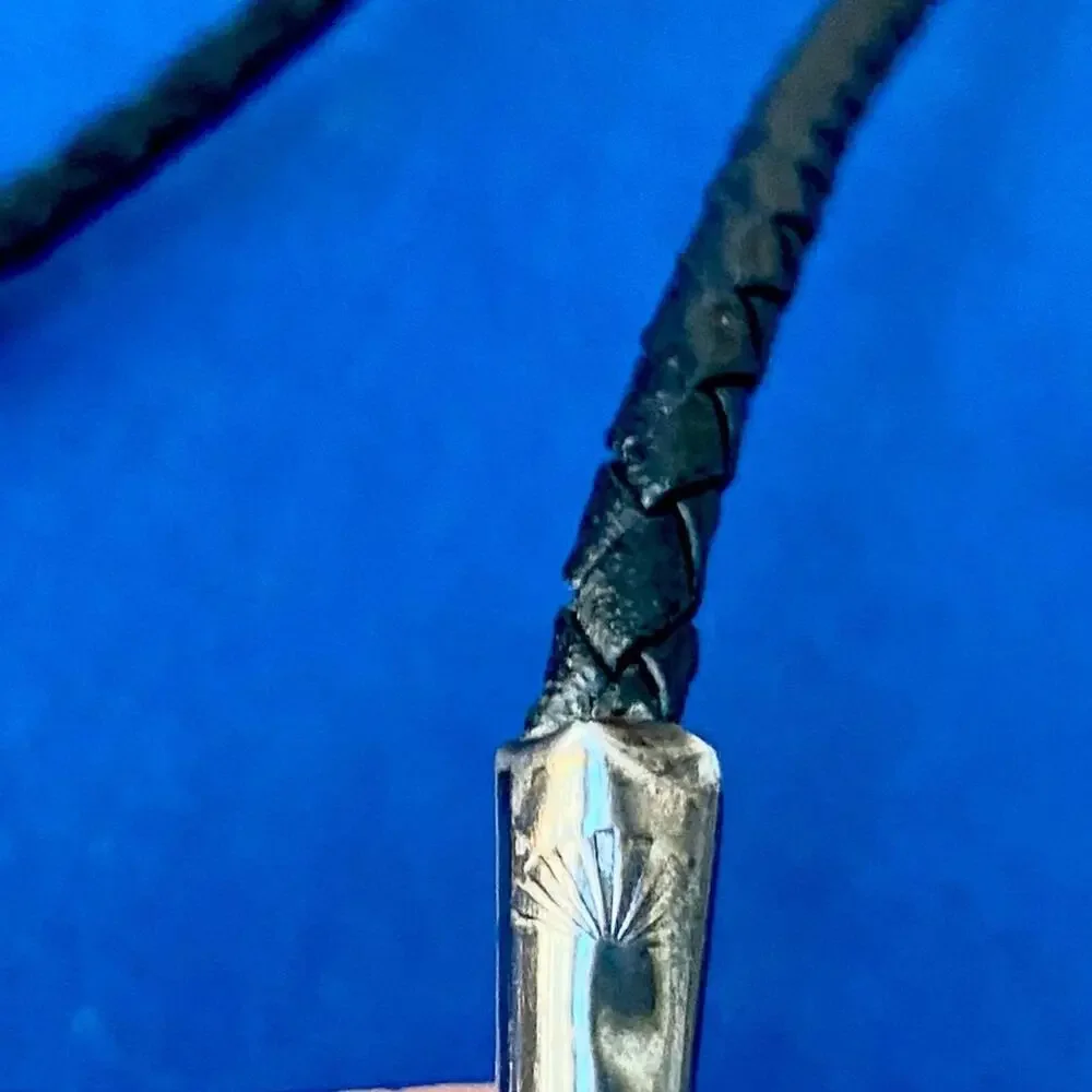 🚫SOLD OUT🚫 Vintage Turquoise Bolo Tie Signed SW |Silver |Bennett Patent - Picture 8 of 9